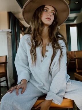 Free People Hailee Sweater Set Light Gray Small